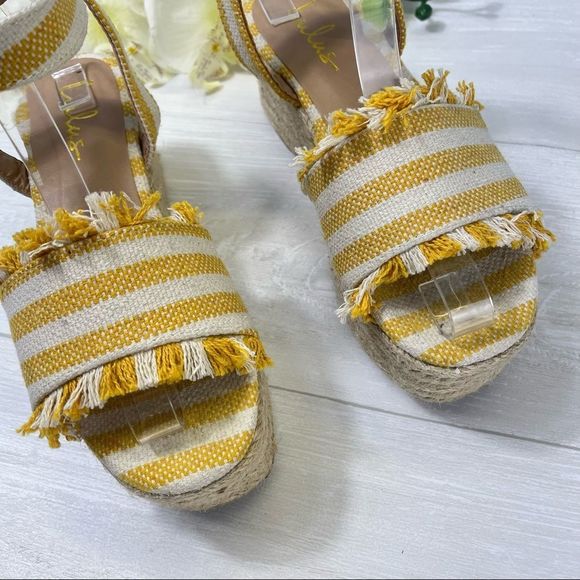 SOLD Lulus Striped Espadrille Platform Sandals - Picture 9 of 10